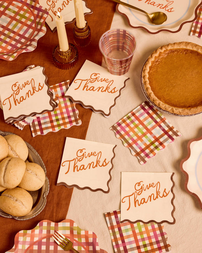 Give Thanks Napkins - fall cocktail napkins