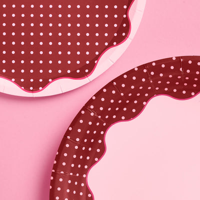 Wine Not Plate Set - 32 polka dot plates