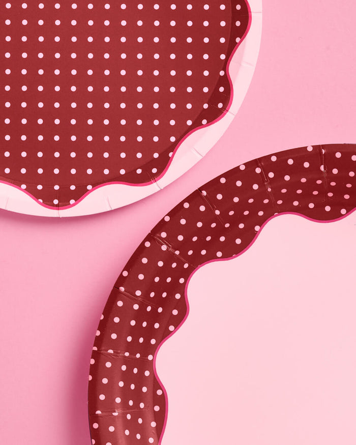 Wine Not Plate Set - 32 polka dot plates