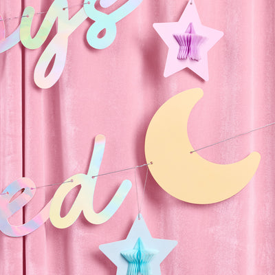 No Boys Allowed Banner - iridescent foil banner