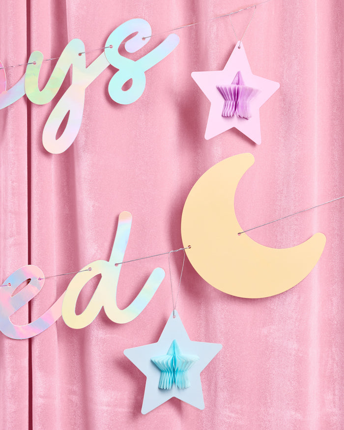 No Boys Allowed Banner - iridescent foil banner