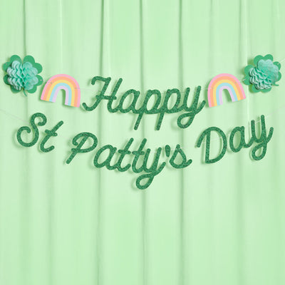 Happy St. Patty's Day Banner - 3D glitter banner