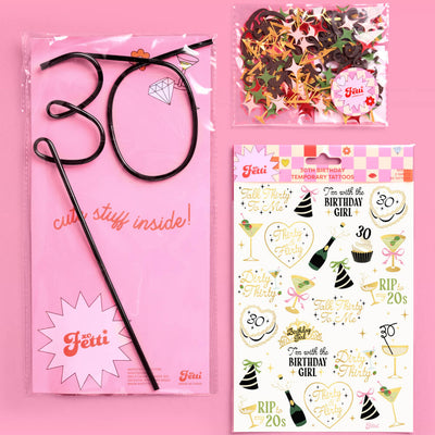 30th Bday Bundle - tats, straw + confetti