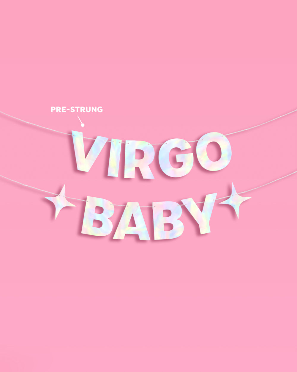 Virgo Baby Banner - iridescent foil banner