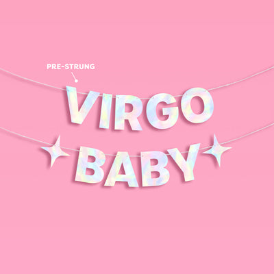 Virgo Baby Banner - iridescent foil banner