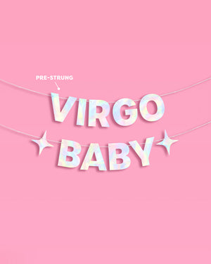 Virgo Baby Banner - iridescent foil banner