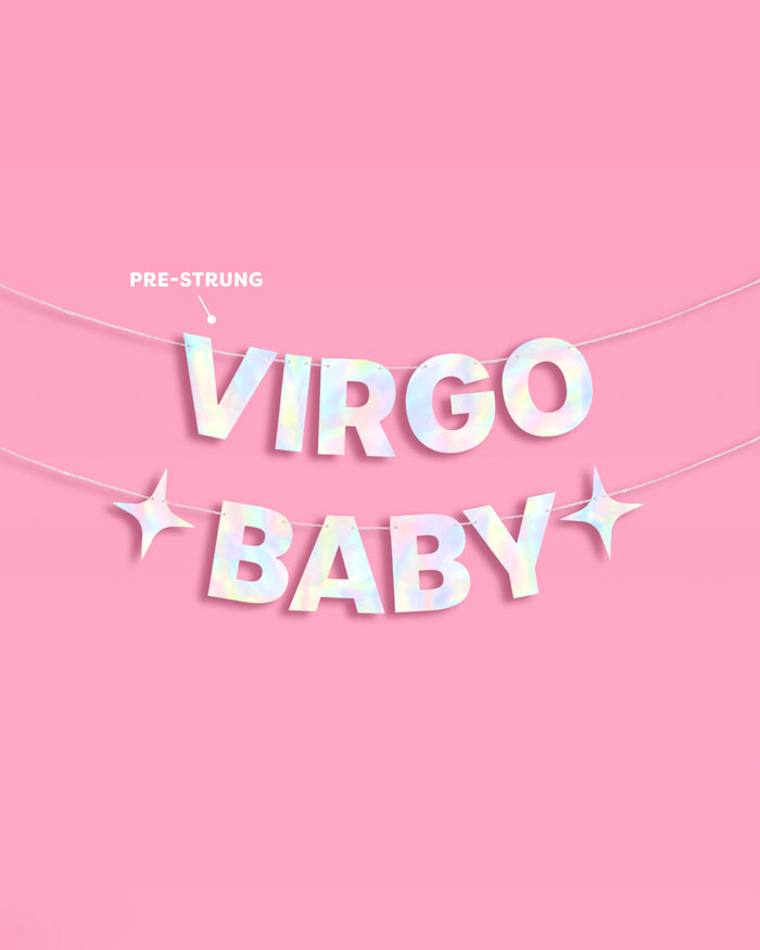 Virgo Baby Banner - iridescent foil banner