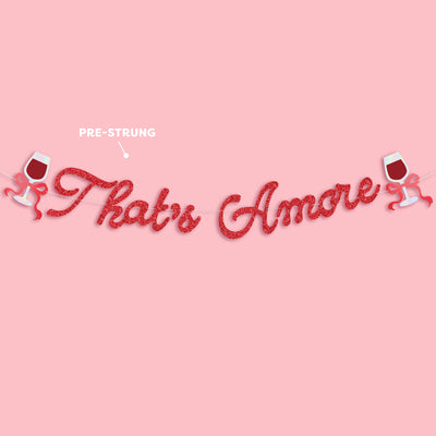 That's Amore Banner - red glitter banner