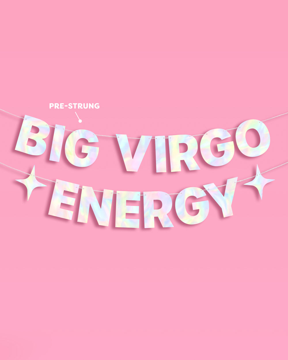 Big Virgo Energy Banner - iridescent foil banner