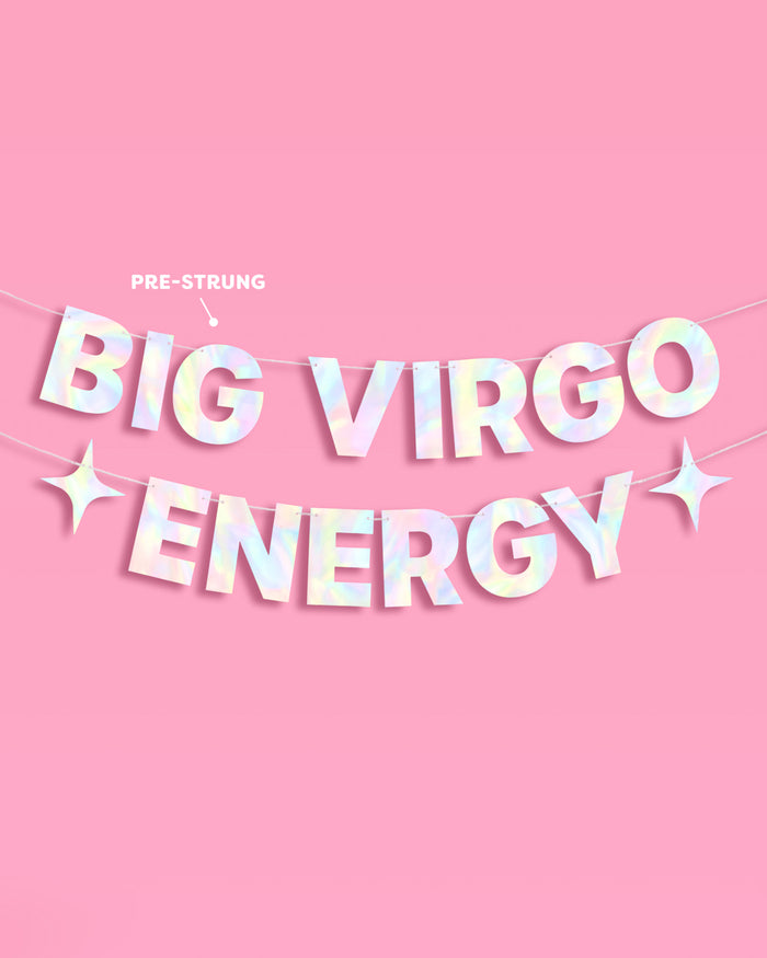 Big Virgo Energy Banner - iridescent foil banner