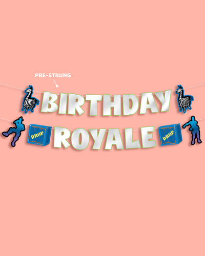 Birthday Royale Banner - silver foil banner