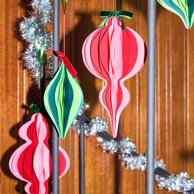 Holiday Ornament Set - 4 accordion paper ornaments