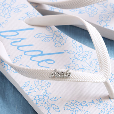 Something Blue Flip Flops - rubber printed sandals