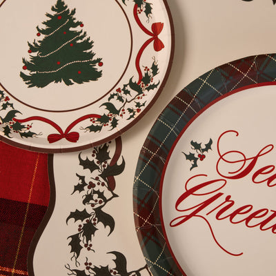 Seasons Greetings Plates - holiday plate set