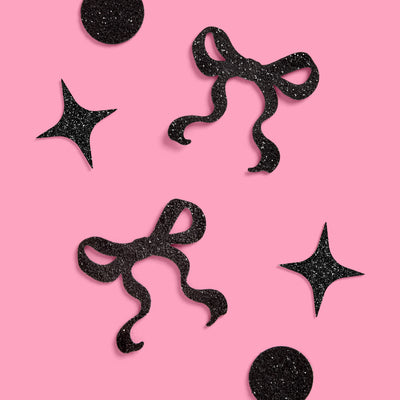 Little Black Bow Confetti - 200 pc glitter confetti