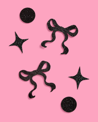 Little Black Bow Confetti - 200 pc glitter confetti
