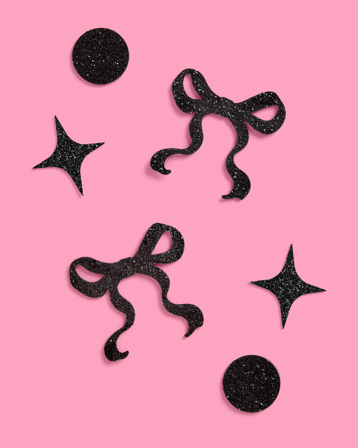 Little Black Bow Confetti - 200 pc glitter confetti