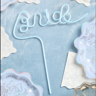 Something Blue Straw - XL blue Bride straw