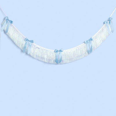 Something Blue Fringe - layered fringe + satin bows