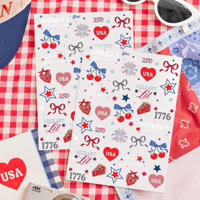 America 250 Tattoos - 60 temporary tattoos