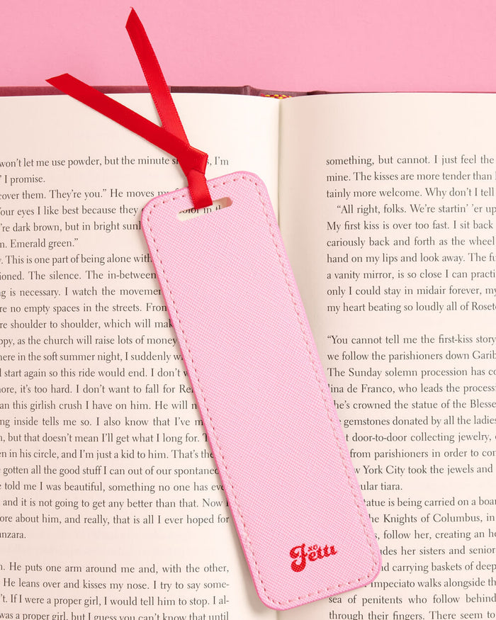 Hot Girls Read Bookmark - pink faux leather bookmark