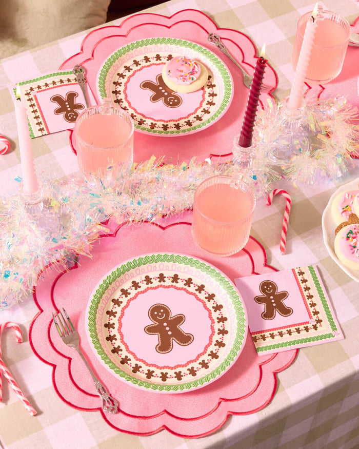 Bake it Merry Plates - pink christmas plates