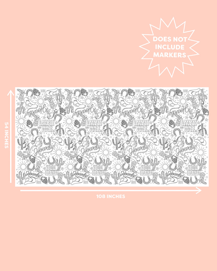 Western Coloring Tablecloth - paper coloring tablecloth