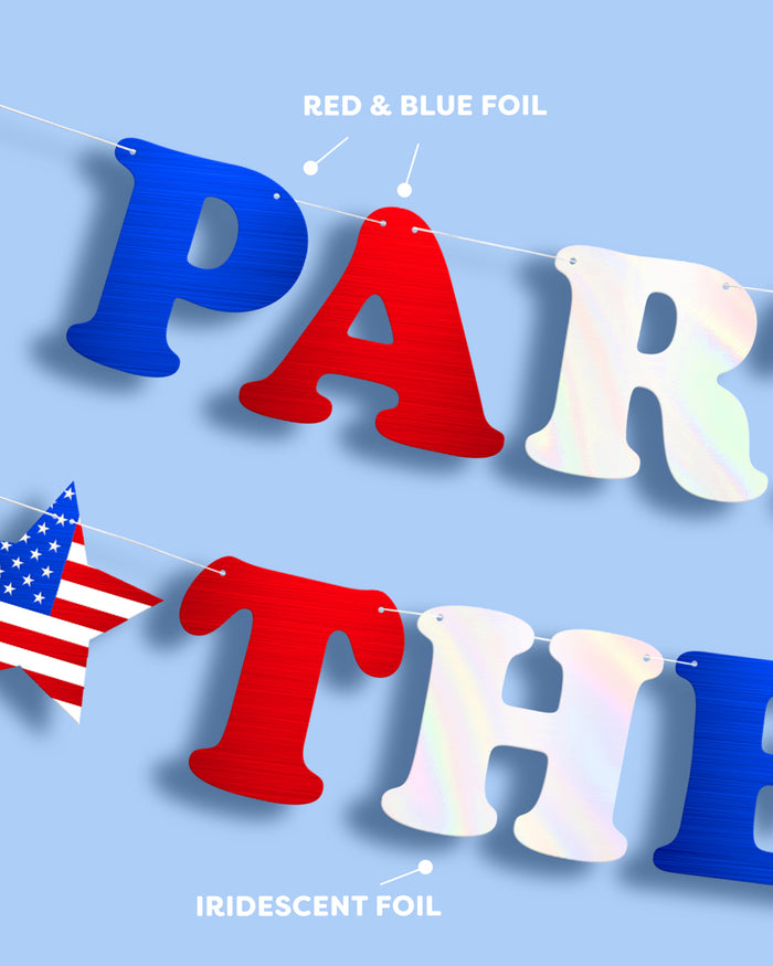 Party In The USA Banner - iridescent foil banner