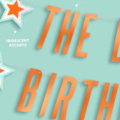 Life Of A Bday Girl Banner - orange foil banner