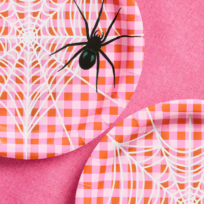 Pink Halloween Plates - 25 paper plates