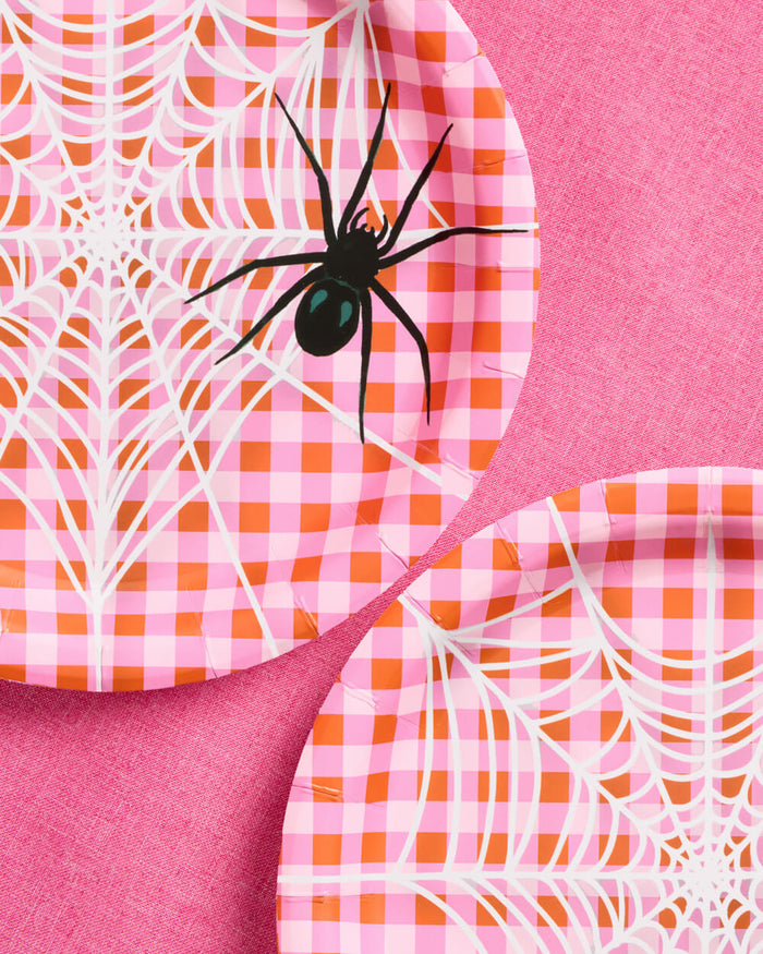 Pink Halloween Plates - 25 paper plates