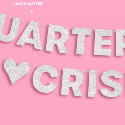 Crisis Averted Banner - silver glitter banner