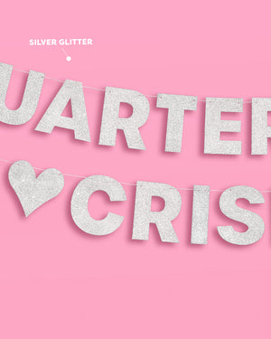Crisis Averted Banner - silver glitter banner