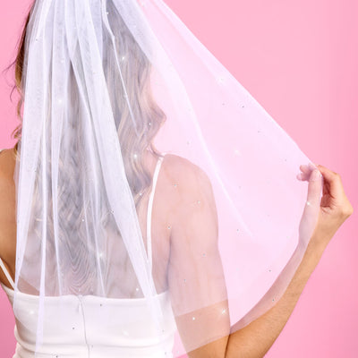 That Bride Veil - white rhinestone veil