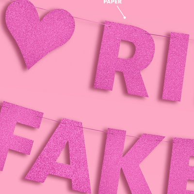 RIP Fake ID Banner - pink glitter banner