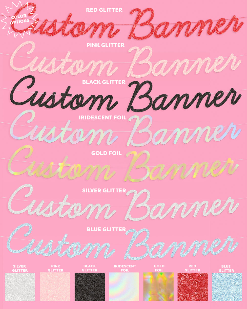 Pretty Custom Banner - customizable banner | xo, Fetti