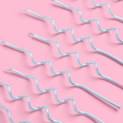 Pearl Blue Candles - 10 wavy candles