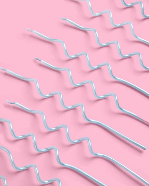 Pearl Blue Candles - 10 wavy candles