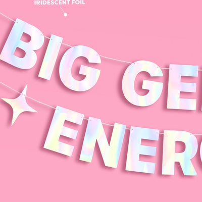 Big Gemini Energy Banner - iridescent foil banner