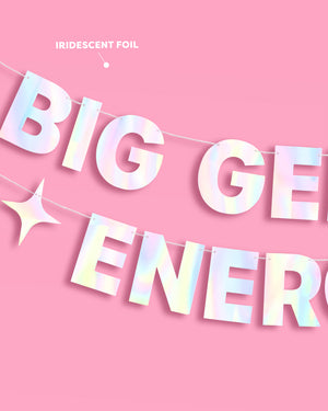 Big Gemini Energy Banner - iridescent foil banner
