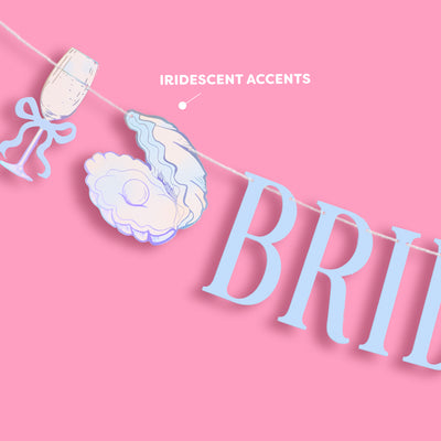 Seashells & Wedding Bells Banner - iridescent foil banner