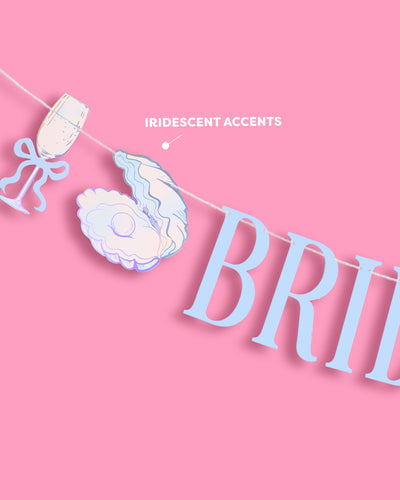 Seashells & Wedding Bells Banner - iridescent foil banner