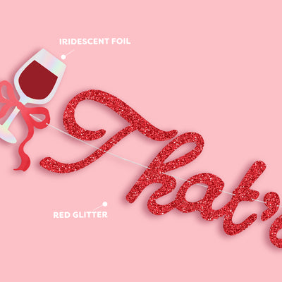 That's Amore Banner - red glitter banner
