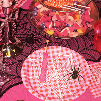 Pink Halloween Plates - 25 paper plates