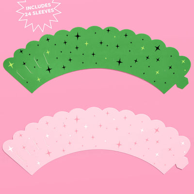Emerald City Cupcake Set - 24 sets of liners + toppers