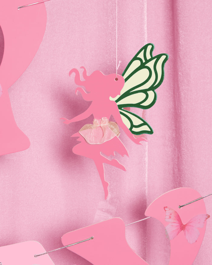 Garden Fairy Banner - 3D paper banner