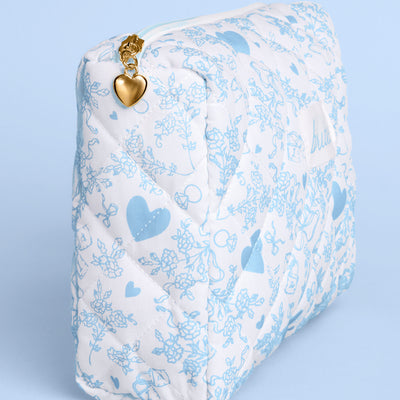 Something Blue Bag - quilted cosmetic bag