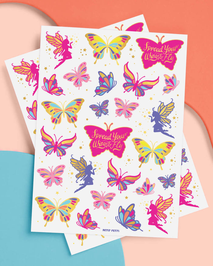 Fairy Flutter Tats - 34 foil temporary tattoos
