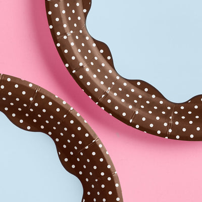 Cocoa Dot Plates - 9in polka dot plates