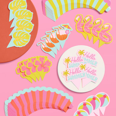 Pool Party Cupcake Toppers - 24 pc set